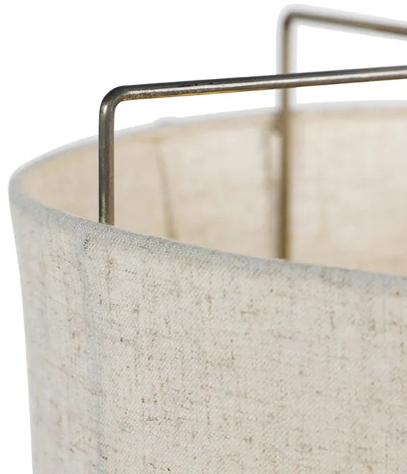 Дизайнерска подова лампа бежов ленен абажур - Rich