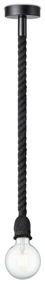 Пендел LEONARDO ROPE 1xE27/10W/230V черен