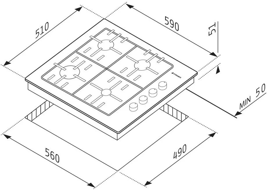 Газов котлон Pyramis Rustic Metal 733071-Бежов