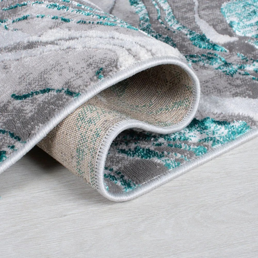 Сив/тюркоаз килим 240x340 cm Marbled – Flair Rugs