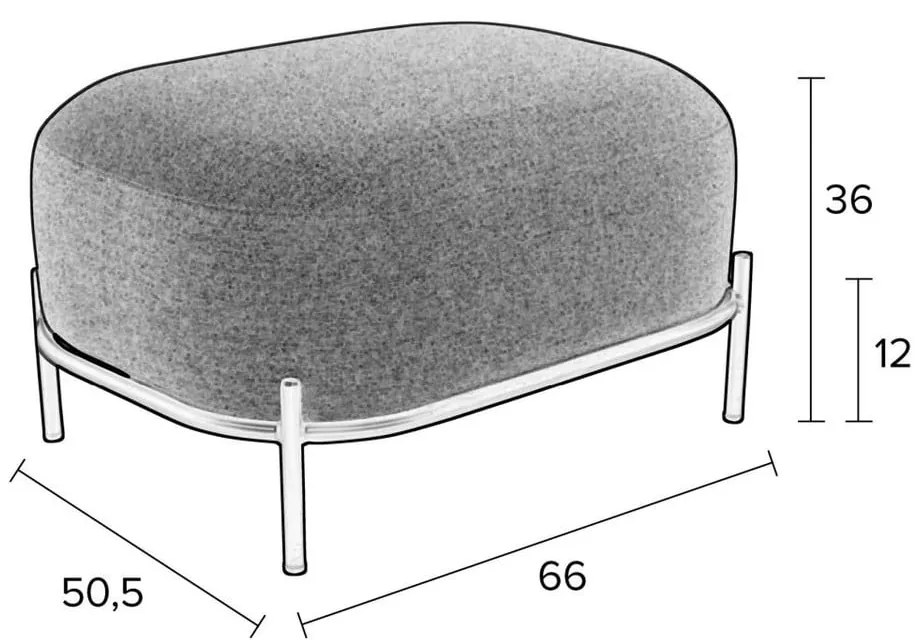 Жълта табуретка за крака Polly - White Label