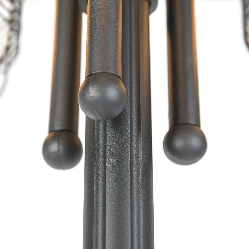 Рустикална лампа за външен монтаж черна 3-светлина IP44 - Guardado