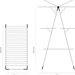 Простор "кула" Brabantia 90300183, 23 м, Лесно сгъване, Регулируем, Сив металик