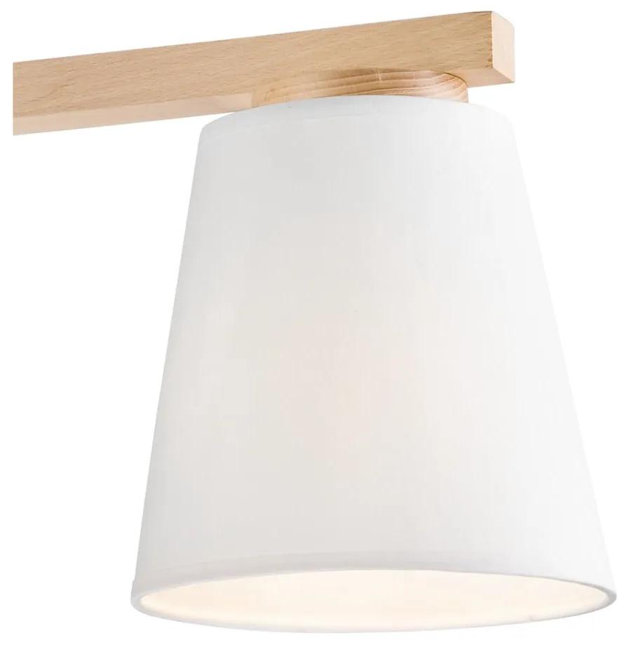 Бяла лампа за таван с текстилен абажур ø 15 cm Ellie - LAMKUR