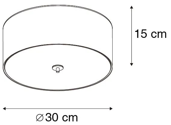 Ръстикална таванна лампа зелена 30 см - Drum Jute