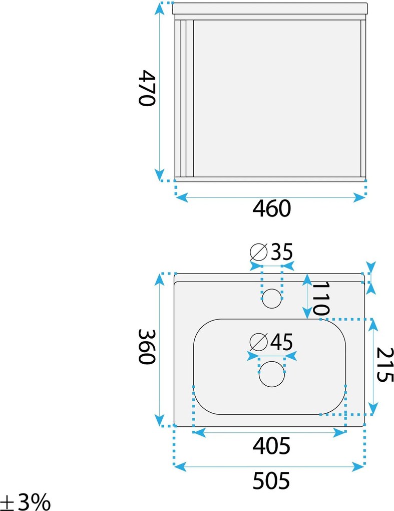 Комплект мебели за баня с мивка Gama T25023 KJM 50CM
