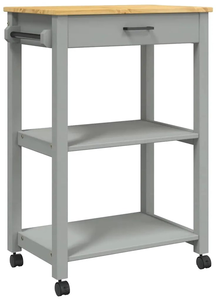 376095 vidaXL Кухненска количка "MONZA" 60x40x88,5 см борово дърво масив
