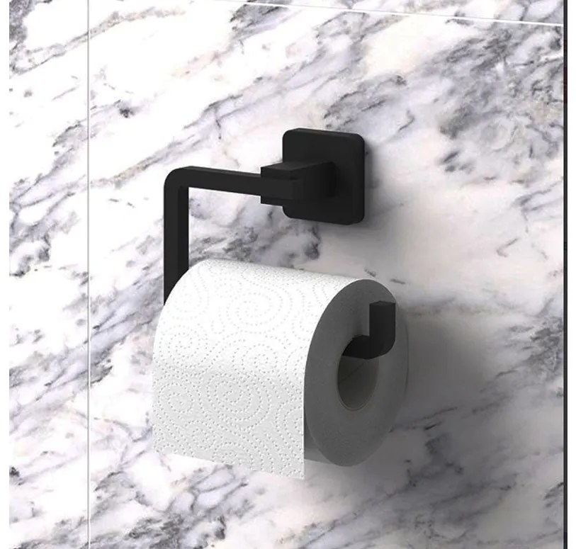 Поставка за тоалетна хартия TEKNO TEL TR MG 394B, 15х6х9 см, Закрепване с дюбел, Матово черно