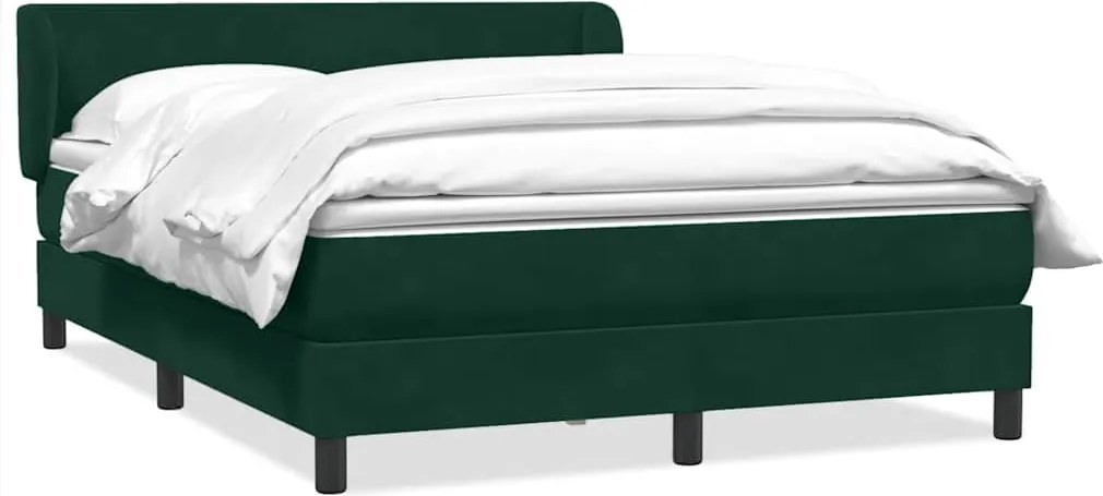 3317406 vidaXL Боксспринг легло с матрак, тъмнозелено, 160x220 см, кадифе