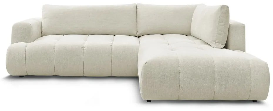 Бежов сгъваем/с място за съхранение ъглов диван (десен ъгъл/L форма) Fuji – Bobochic Paris