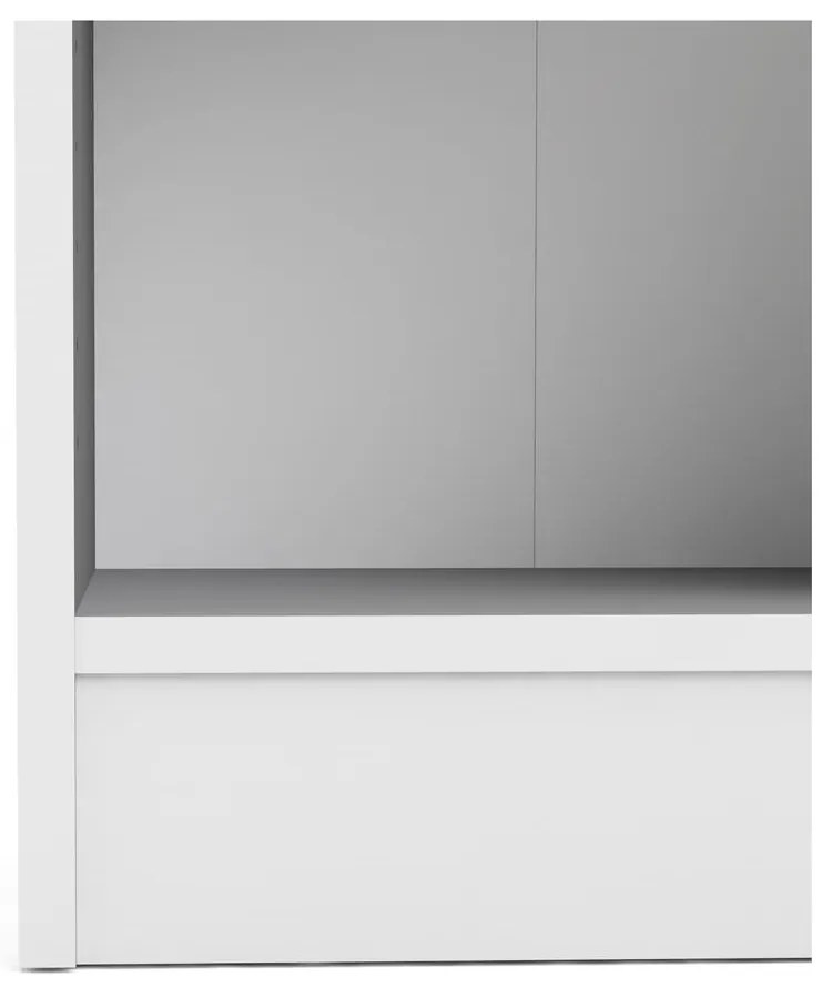 Бял шкаф за книги 41x203 cm Basic - Tvilum