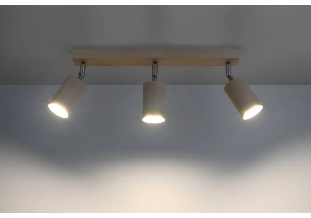 Дървено осветление за таван , дължина 45 cm Ludwik - Sollux