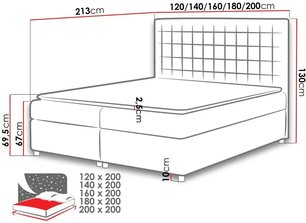 Тапицирано легло Asti-Moustardi-120 x 200