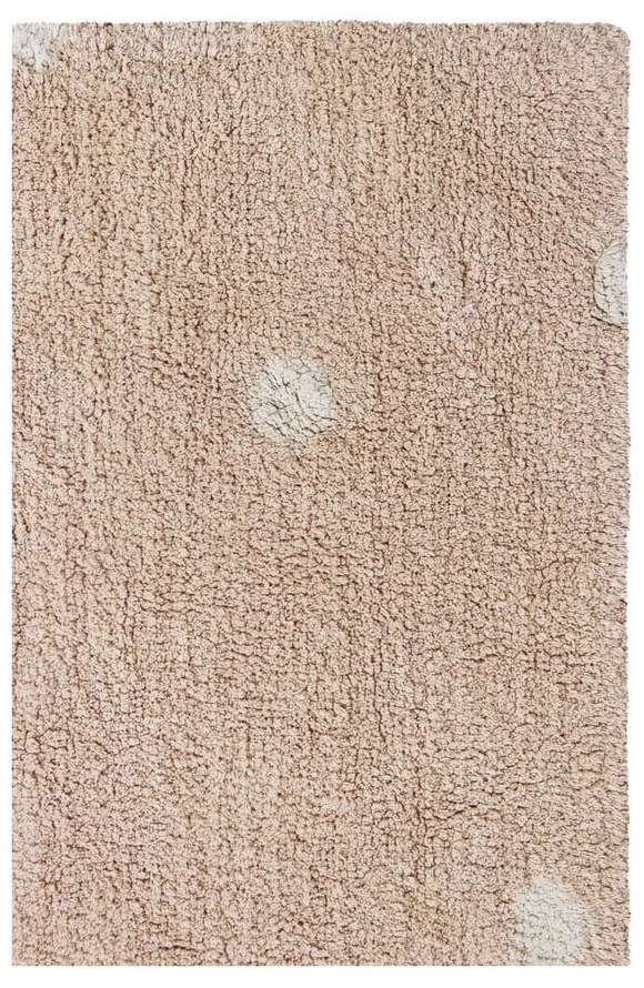 Светлорозов ръчно изработен памучен детски килим подходящ за пране 100x150 cm Mini Dot Rose – Lorena Canals