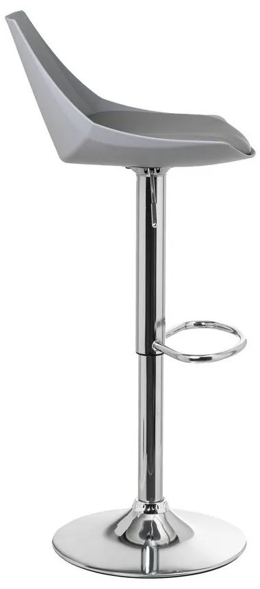 Сиви бар столове в комплект от 2 бр. с регулируема височина от имитация на кожа (височина на седалката 56,5 cm) – Casa Selección