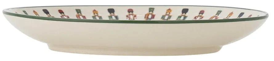 Кремава десертна глинена чиния с коледен мотив ø 16 cm Jolly – Bloomingville