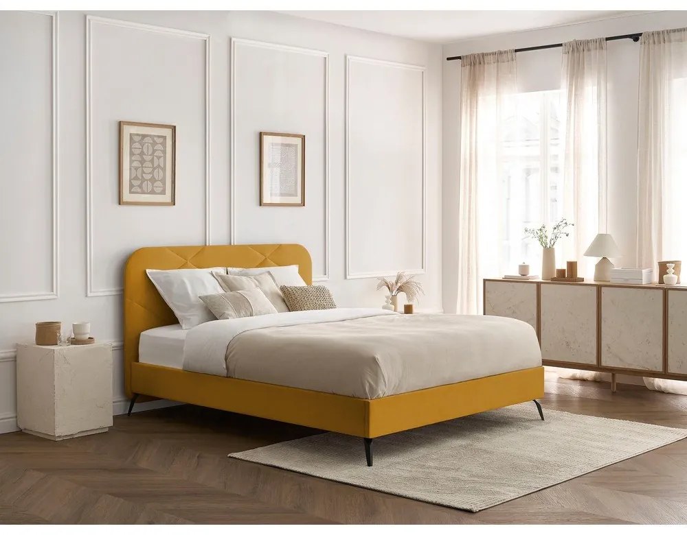 Двойно легло тапицирано с включена подматрачна рамка 140x190 cm Prune – Bobochic Paris