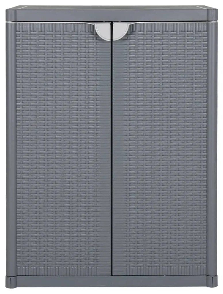 364062 vidaXL Градински шкаф за съхранение, сив, 65х45х88 см, PP ратан