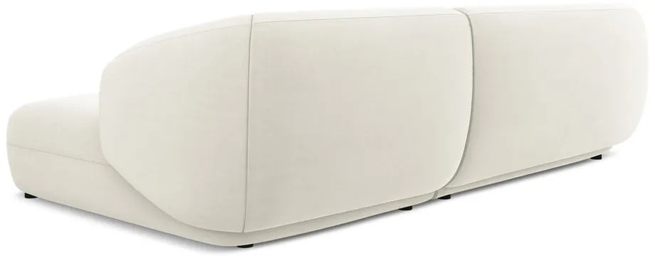 Бял кадифен ъглов диван (десен ъгъл) Moana – Makamii