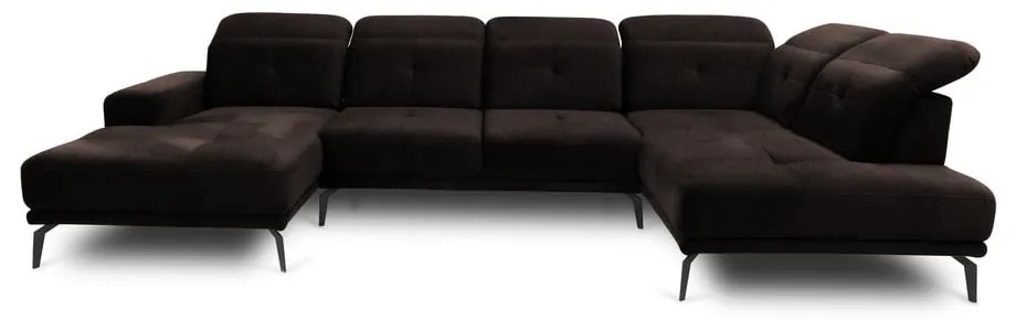 Тъмнокафяв ъглов диван (десен ъгъл/U форма) Bretan – ELTAP