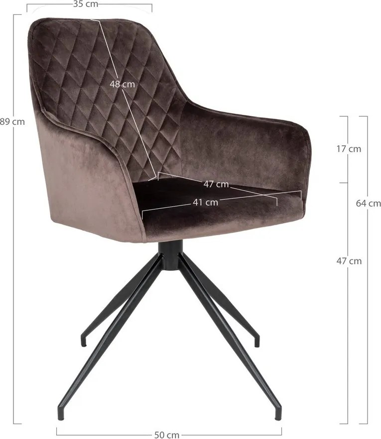 Кафяв тапициран трапезен стол Harbo – House Nordic