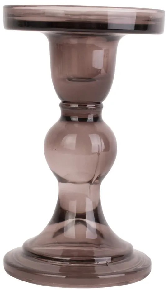 Кафяв стъклен свещник Изкуство Glass Art - PT LIVING