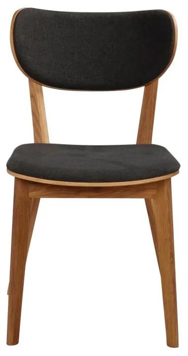 Трапезен стол от кафяв дъб с тъмносива седалка Cato - Rowico