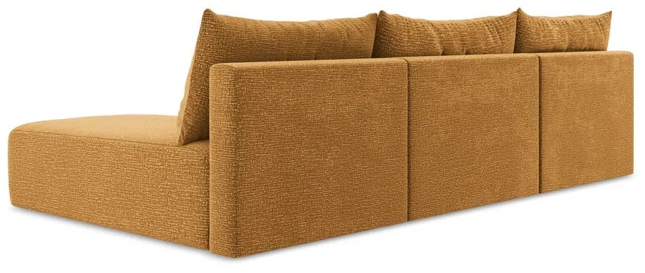 Оранжев разтегателен ъглов диван с място за съхранение Kalena – Makamii