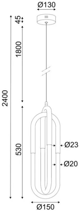 Висяща таванна лампа LED Nevus Double-Ashmi