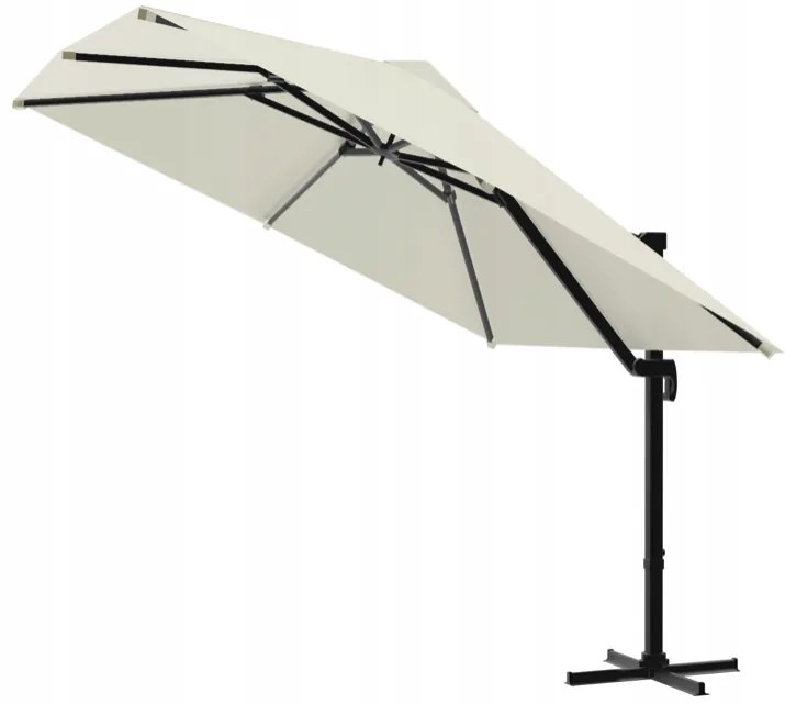 Голям градински чадър в бежово 3 x 4 м