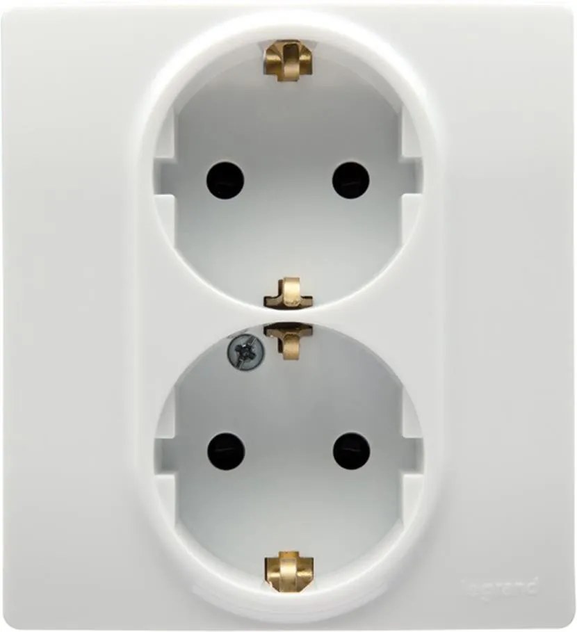 Legrand Контакт ШУКО ДВОЕН 16A цвят Бял Niloe  - 764534