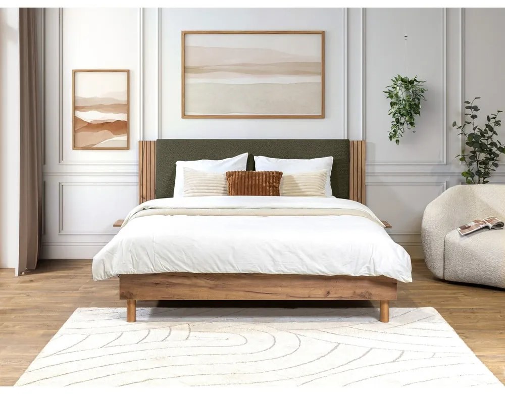 Зелено двойно легло с включена подматрачна рамка 140x190 cm Lior – Bobochic Paris