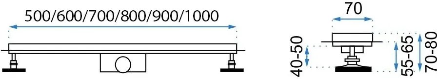 Линеен отводнител Rea Pure Neo Mirror Gold Pro 100