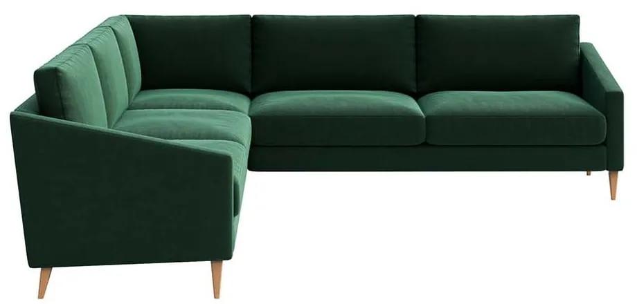 Тъмнозелен ъглов диван от кадифе Karoto - Ame Yens