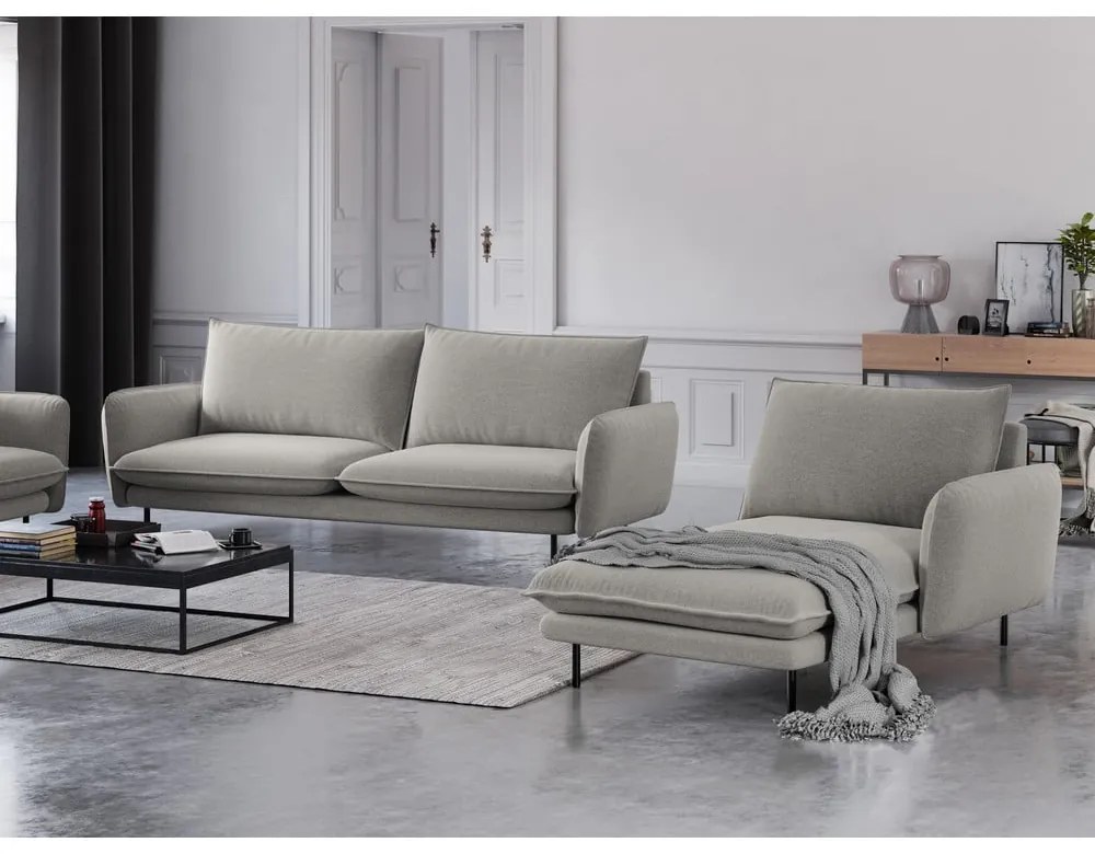 Светлосив стол за отдих, десен ъгъл Vienna - Cosmopolitan Design