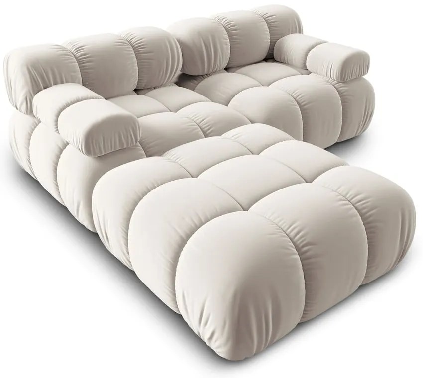 Бежов кадифен модулен ъглов диван (променлив) Bellis – Micadoni