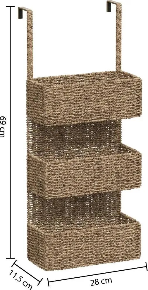 Етажерка за врата 5five, Ротанг, 3 нива