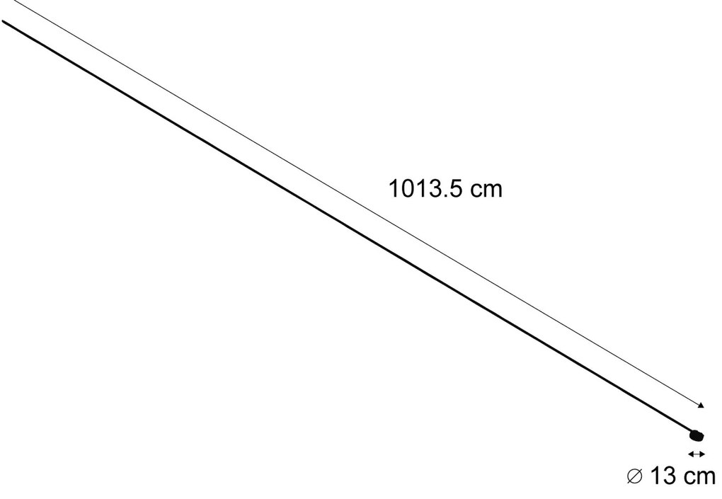 Модерна релсова система за осветление, черна, 1-фазна, 1000 см, с кръгло захранване - Magnetic