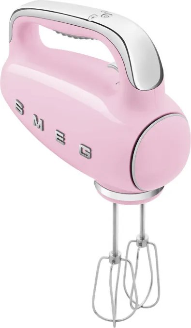 Ръчен миксер SMEG 50's Style HMF01PKEU, 250W, 9 скорости, Турбо, Скрит LED дисплей, Таймер, Аксесоари, Розов
