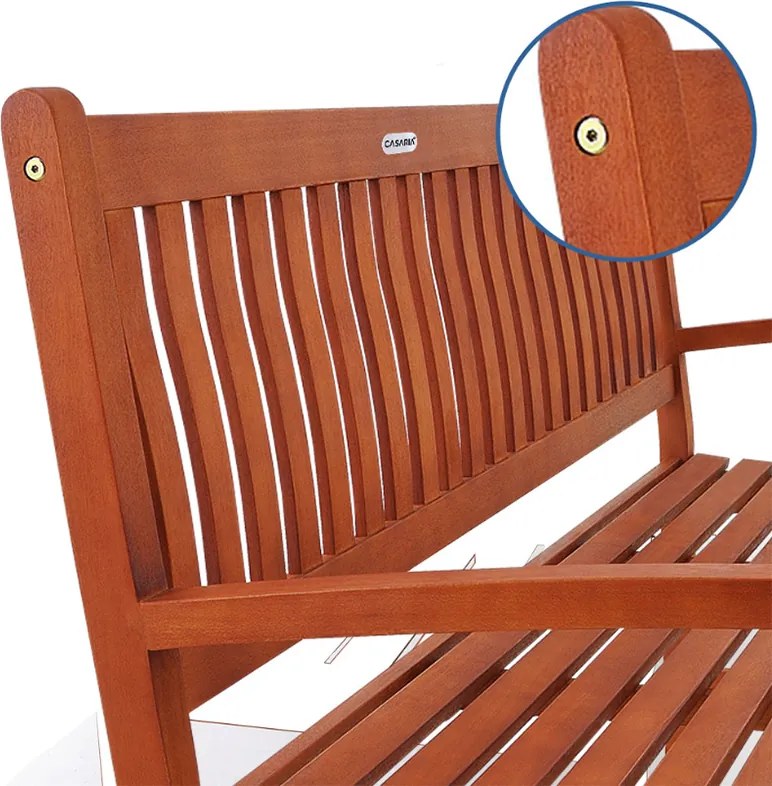 Градинска пейка от евкалиптова дървесина 152 cm