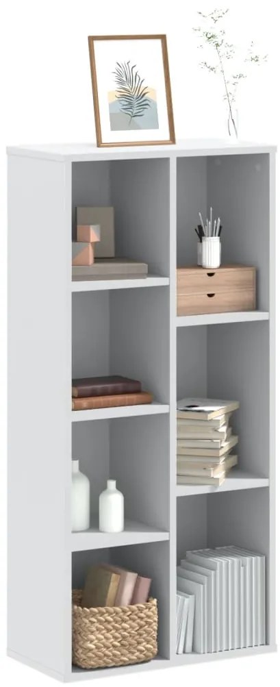 852789 vidaXL Библиотека, бяла, 50x25x105 см, инженерно дърво