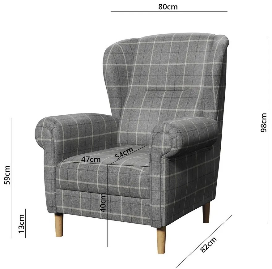 Сиво кресло крило Swan – Ropez