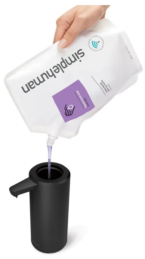 Черен автоматичен стоманен диспенсер за сапун 266 ml – simplehuman
