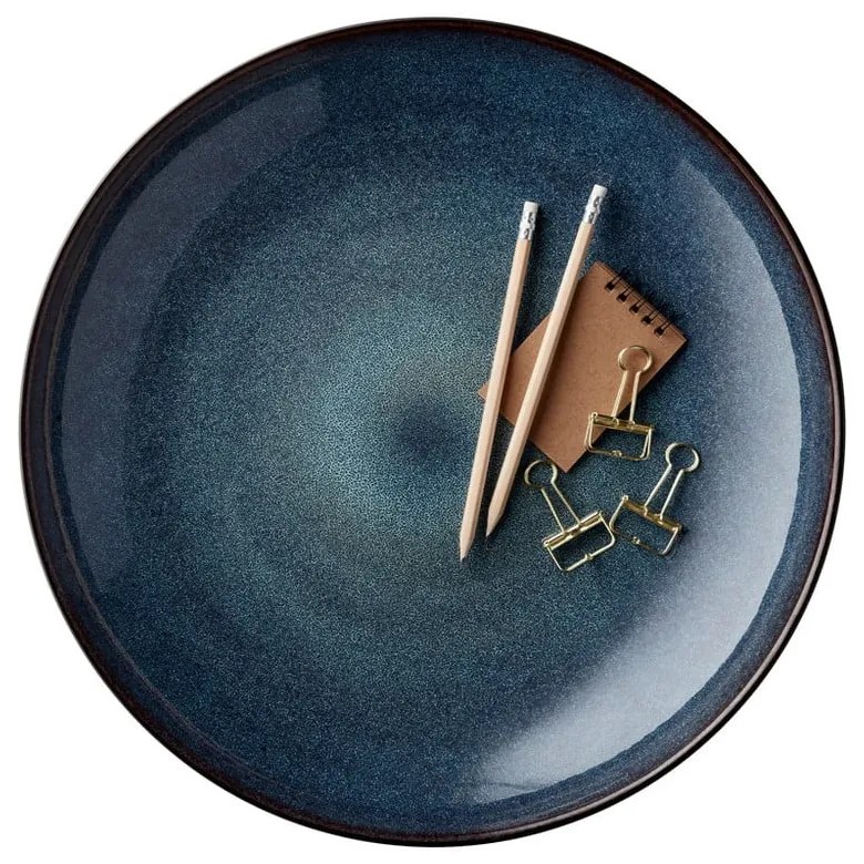 Черна/синя глинена купа ø 40 cm Gastro Dark Blue/Black – Bitz