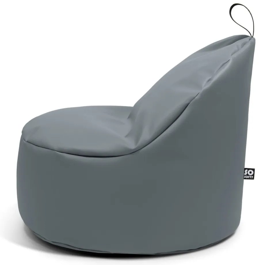 Червен детски пуф от изкуствена кожа Round M – So Soft?