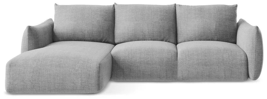 Светлосив сгъваем ъглов диван (ляв ъгъл) Leila – Makamii