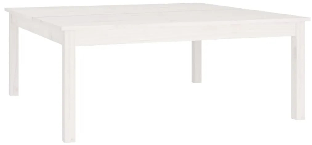 814290 vidaXL Кафе маса, бяла, 100x100x40 см, борово дърво масив