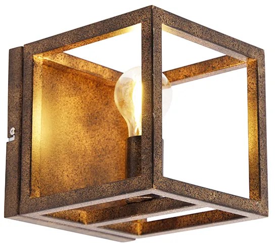 Индустриален стенен аплик ръждяво кафяв - Cage