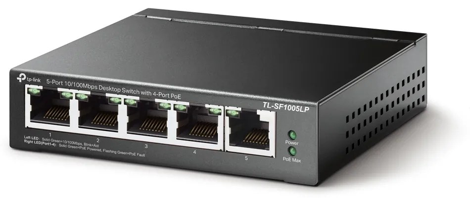 5-портов 10/100 Mbps комутатор TP-Link TL-SF1005LP с 4 PoE порта
