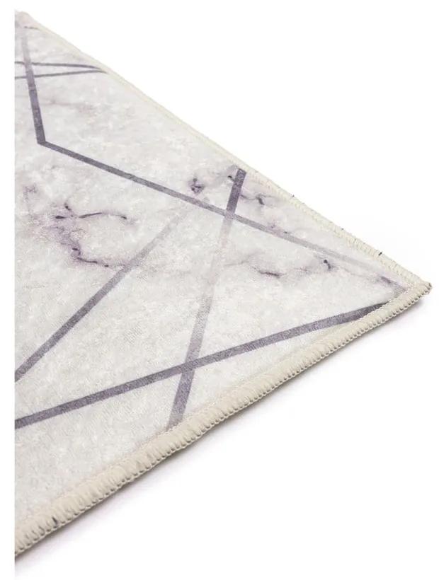 Бели/сиви килими за баня в комплект 2 бр. 60x100 cm Geometric – Mila Home